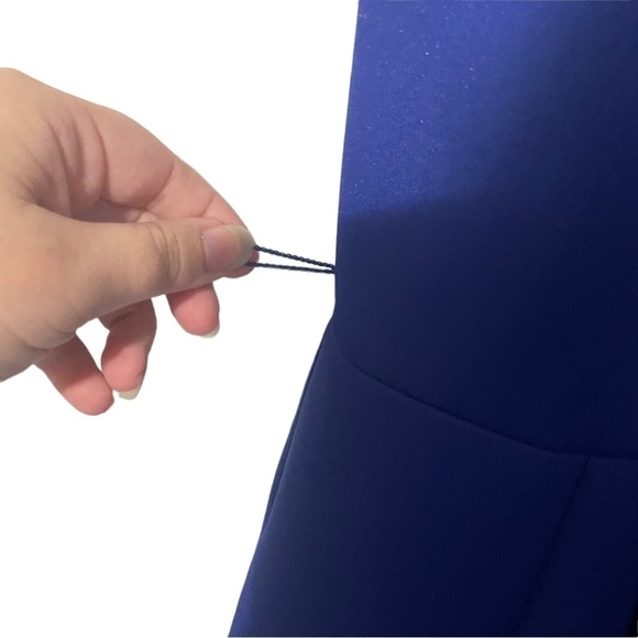 𝅺mark Badgley & James Mischka Royal Blue Asymmetrical Sleeveless Dress - Picture 4 of 12